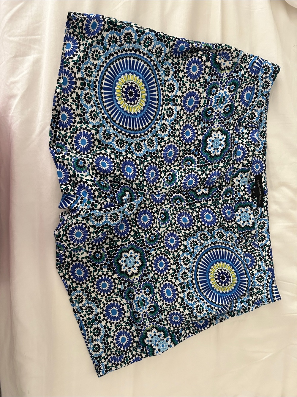 Banana Republic Blue, Green and White Mosaic shorts